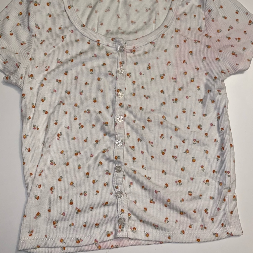 Flower Crop Top Light Pink Tye Dye